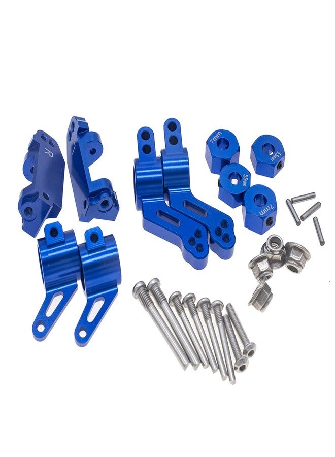 GTHELE ACTruck Aluminum Front&Rear Suspension A-Arms Caster Steering Blocks Stub Axle Carriers for Traxxas 2WD 1/10 Slash, Stampede, Rustler, Nitro Slash-Replaces Part 3736 3632 3752 3631, Dark Blue - Image 4